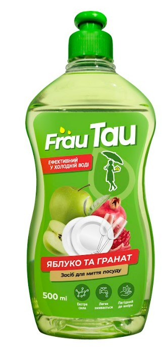 Засіб для ручного миття посуду Frau Tau Яблуко та гранат 500 мл (4820263230398) - Фото 1