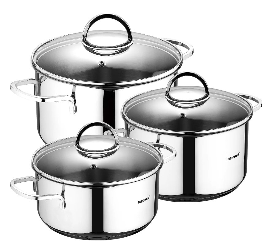 Набор посуды Bergner Classic 1.7 л, 2.3 л, 3.3 л 6 шт. (BG-6284) - Фото 1