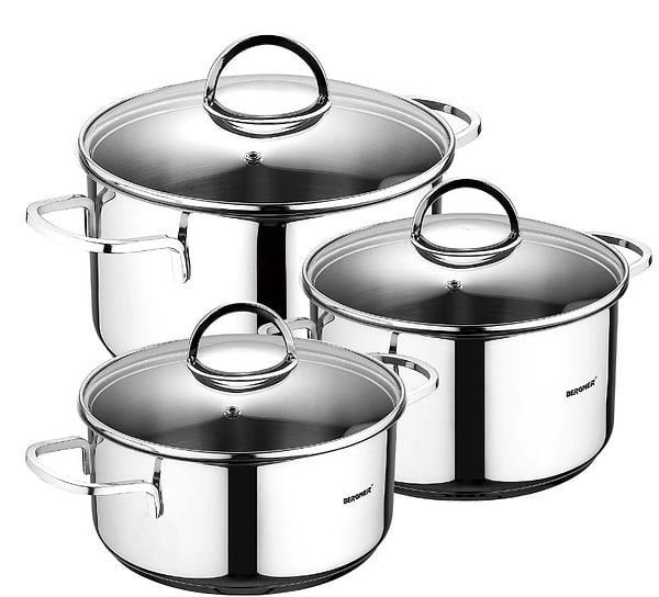 Фото - Набор посуды Bergner Classic 1.7 л, 2.3 л, 3.3 л 6 шт. (BG-6284)