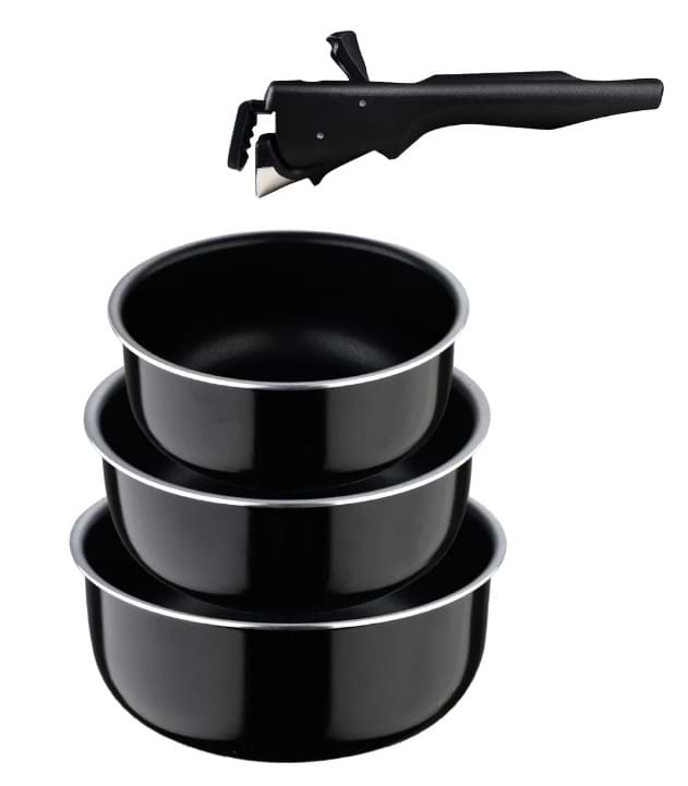 Набор ковшей со съемной ручкой Bergner Click & cook 4 шт. (BG-31608-BK) - Фото 1
