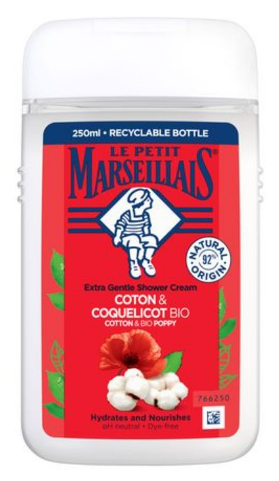 Гель для душа Marseillais БИО Хлопок и мак 250 мл (90334300)