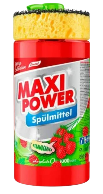 Средство для ручного мытья посуды Maxi Power Земляника 1 л (4823098414223)