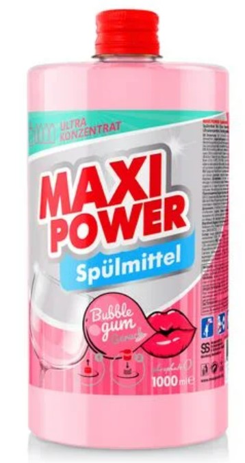 Засіб для ручного миття посуду Maxi Power Бабл Гам запаска 1 л (4823098411970) - Фото 1