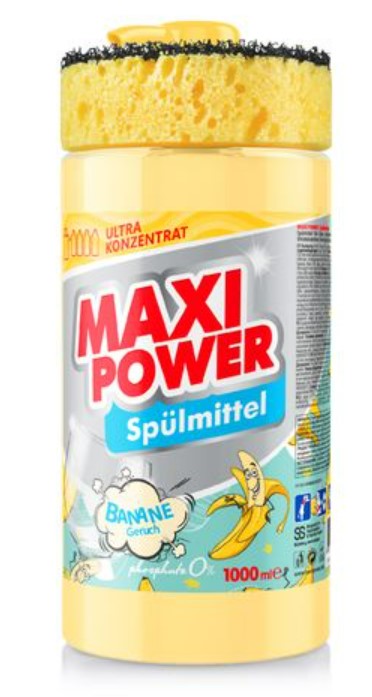 Засіб для ручного миття посуду Maxi Power Банан 1 л (4823098408499)