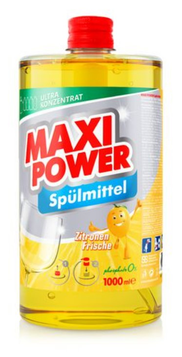 Засіб для ручного миття посуду Maxi Power Лимон запаска 1 л (4823098408444) - Фото 1