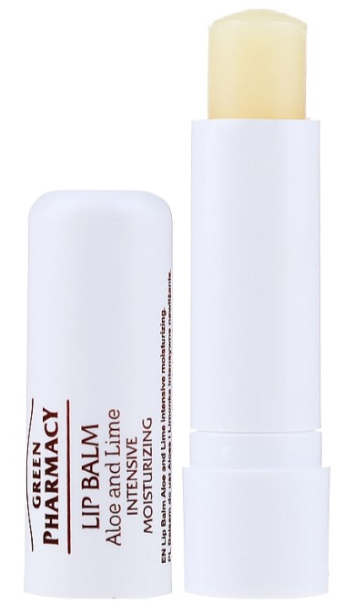 Бальзам для губ Green Pharmacy 3,6 г інтенсивне зволоження алое та лайм (8588006036961)