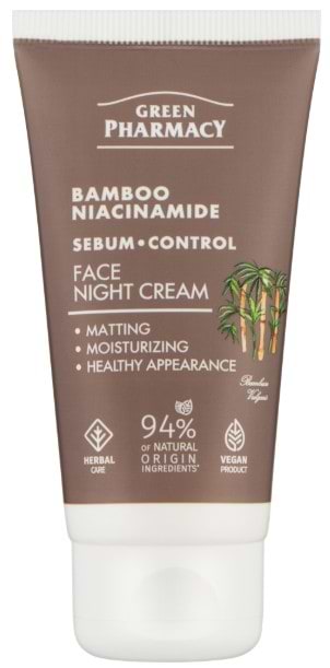 Крем для обличчя Green Pharmacy 50 мл нічний Бамбук + ніацинамід (5901845509619)