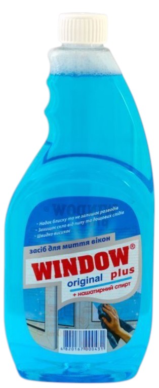 Засіб для чищення скла Window plus 500 мл зап. на основі нашатирного спирту синя (4820167000431)