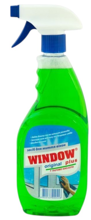Засіб для чищення скла Window plus 500 мл з розп. на оцтовій основі зелений (4820167000448)