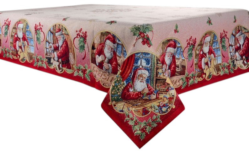 Скатерть прямоугольная Lefard новогодняя с люрексом Jouets 140х260 см (716-034)