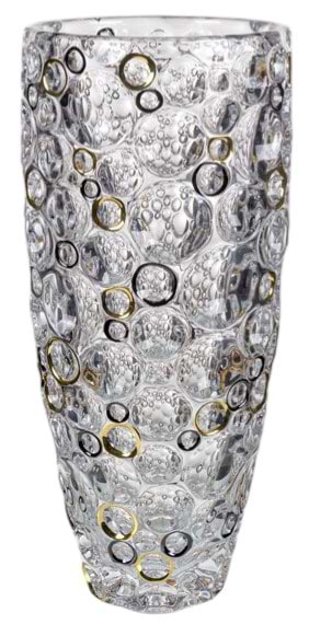 Ваза Bohemia Lisboa Black and Gold 350 мм (024-472)