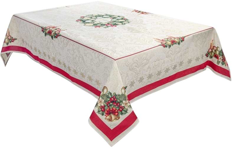 Скатерть прямоугольная Lefard новогодняя с люрексом Corona natale 140x260 см (716-154)