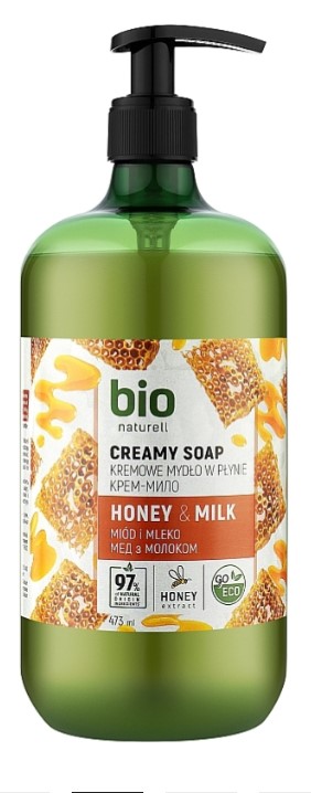 Рідке мило для рук Bio Naturell 473 мл мед та молоко (4820168434211)