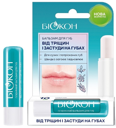 Фото - Бальзам для губ Біокон от трещин и простуды на губах гигиенический 4,6 г (4820008310835)