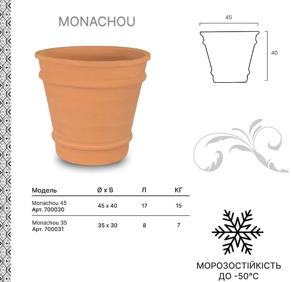 Фото - Вазон Terraneo Monachou 45x40 cм (700030)