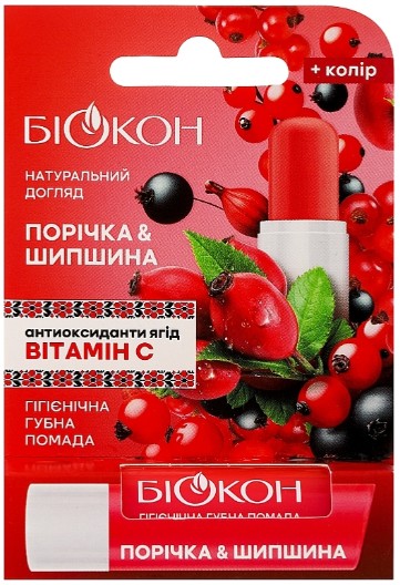 Фото - Бальзам для губ Біокон Порічка&Шипшина 4,6 г (4823110302866)