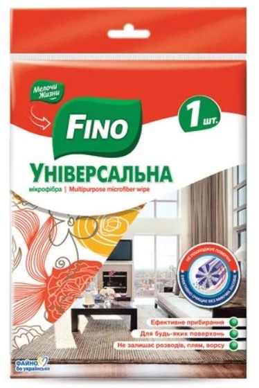 Серветка побутова FINO мікрофібра універсальна, 1 шт - Фото 1