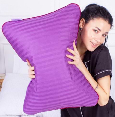 Подушка ортопедична MirSon №4018 Satin Stripe 30-0009 Purple Women (2200006422273)