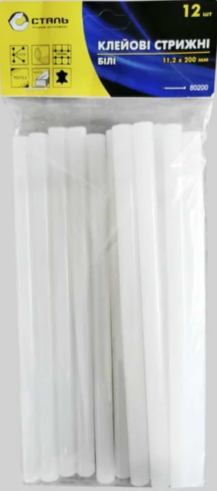 Стрижень для клейового пістолета Сталь 11.2х200 мм 12 шт. (80200)