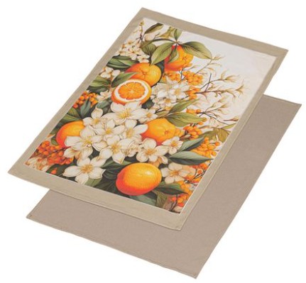 Фото - Набір рушників Home Line 40Х60 КВІТУЧИЙ АПЕЛЬСИН сіро-бежевий (196677)