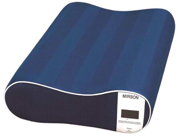 Подушка ортопедична MirSon №4118 Noble Stripe Blue Sea 49х32х10.5 см (2200006423324)