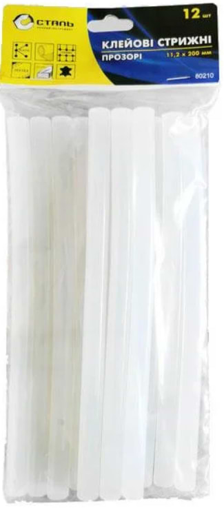Стрижень для клейового пістолета Сталь 11.2х200 мм 12 шт. (80210)