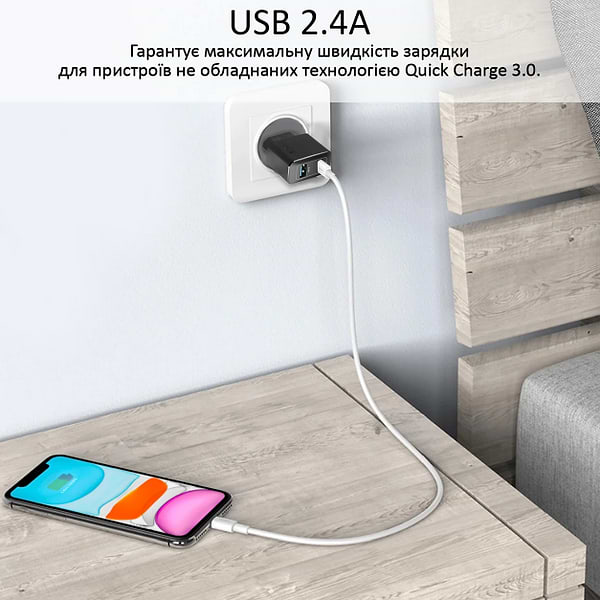 Фото - Мережевий зарядний пристрій Promate Biplug.black