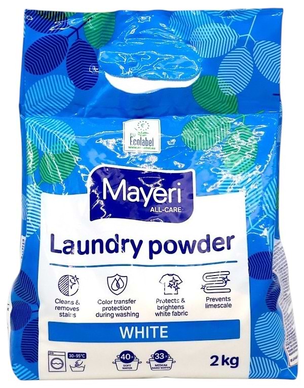 Фото - Пральний порошок Mayeri для білих речей 2 кг (MLPWC2000)