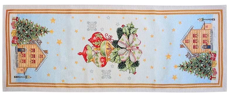 Фото - Скатертина раннер Lefard гобеленовий новорічний з люрексом Comet 40х100 см (716-009)
