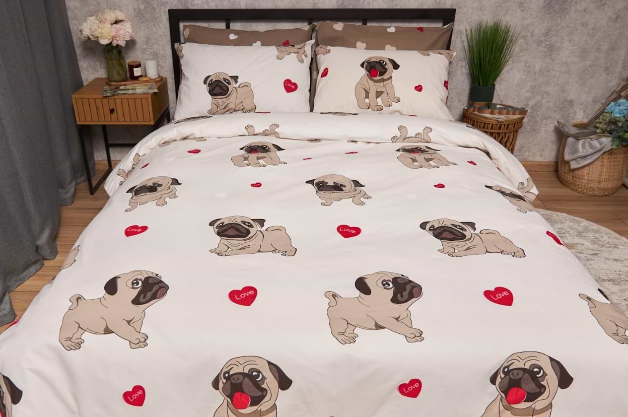 Комплект постельного белья Moon&Star Бязь Gold Люкс Bulldog Love 175х210 нав. 2х40х60 (MS-820005710)