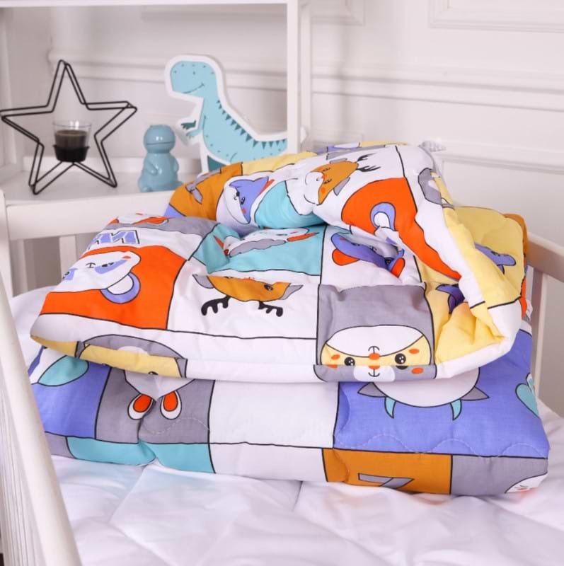 Ковдра дитяча зима MirSon антиалергенна Kids Time 20-0039 Zoo alphabet 110х140 см EcoSilk (2200009663956)