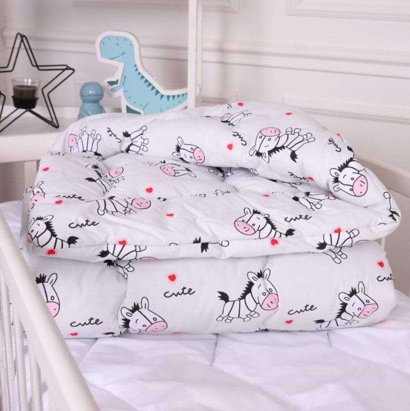 Ковдра дитяча зима MirSon антиалергенна Kids Time 20-0040 Cute white zebra 110х140 см EcoSilk (2200009663963)