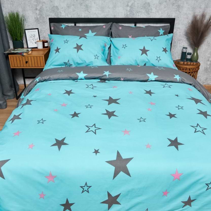 Комплект постільної білизни Moon&Star Бязь Gold Люкс «Starry Skies» 160х220х2 нав. 2х70х70 (MS-820007032)