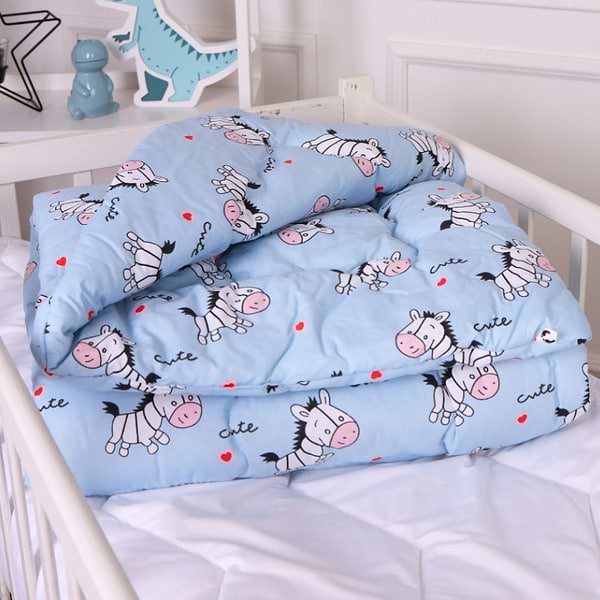 Фото - Ковдра дитяча зима MirSon антиалергенна Kids Time 20-0037 Cute blue zebra 110х140 см EcoSilk (2200009663932)