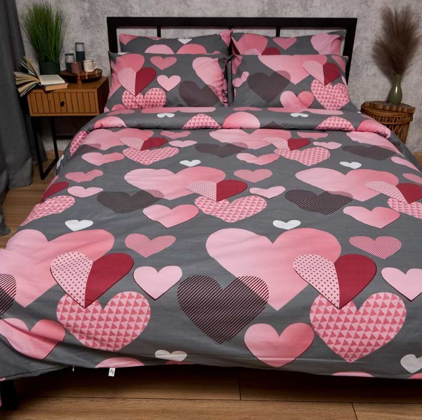 Комплект постельного белья Moon&Star Бязь Gold Люкс Blush Love 160х220х2 нав. 4х50х70 (MS-820008818)