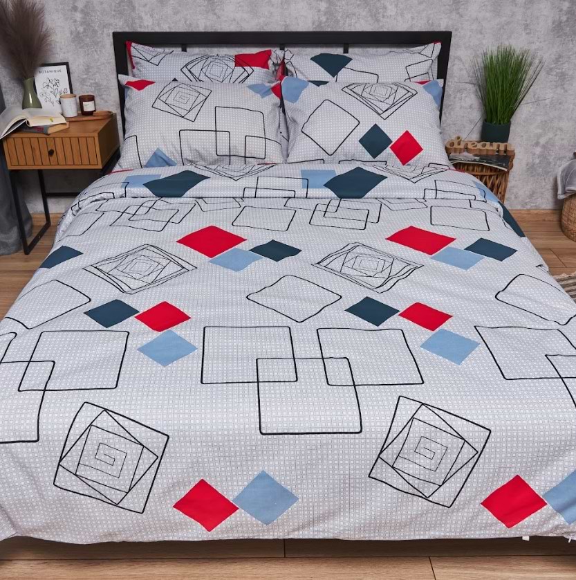 Комплект постельного белья Moon&Star Бязь Gold Люкс Urban Grid 175х210 нав. 2х50х70 (MS-820007111)