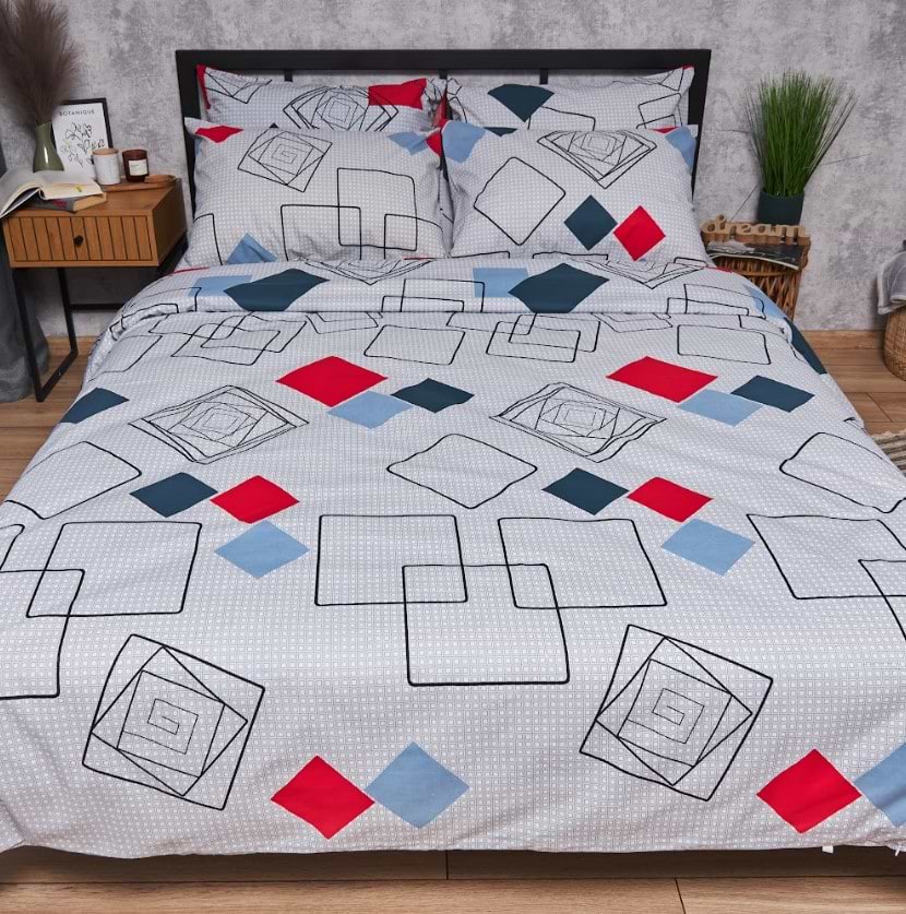 Комплект постельного белья Moon&Star Бязь Gold Люкс Urban Grid 175х210 нав. 2х70х70 (MS-820007112)