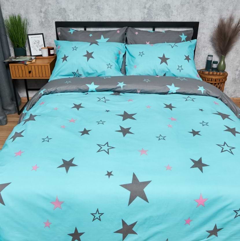 Комплект постільної білизни Moon&Star Бязь Gold Люкс Starry Skies 175х210 нав. 2х50х70 (MS-820007006)
