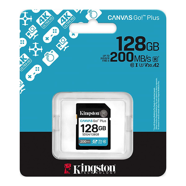 Фото - Карта памяти Kingston SDXC 128GB Canvas Go! Plus G4 Class 10 UHS-I U3 V30 (SDG4/128GB)