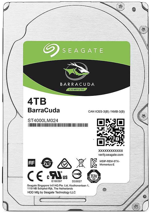 Фото - Уцінка - Жорсткий диск внутрішній Seagate BarraCuda HDD 4TB 5400rpm 128MB 2.5" SATA III (ST4000LM024)