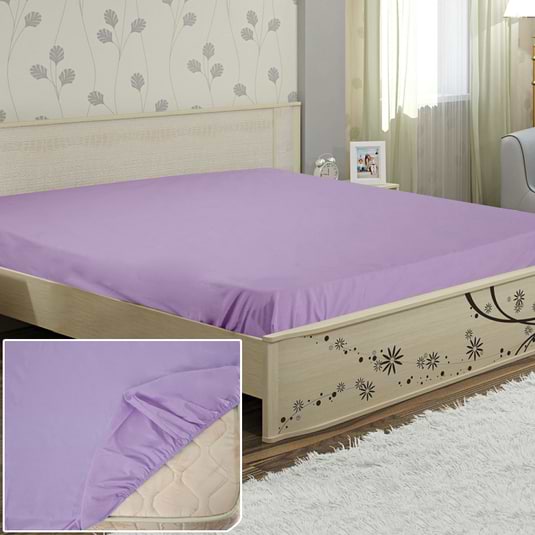 Фото - Простирадло двоспальне Ярослав на резинці бязь 200х180х20 диз.06 (бузковий) (38181)