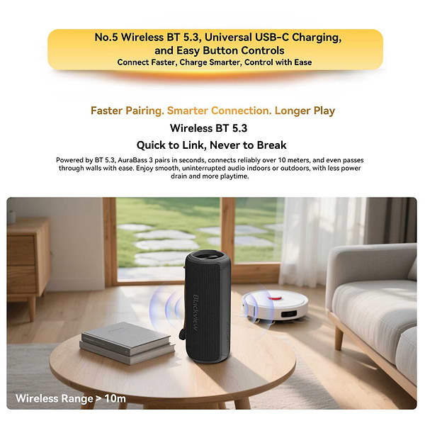 Фото - Портативная акустика Blackview AuraBass 3 Blue (6931548325505)