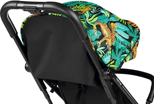 Фото - Коляска прогулянкова Peg-Perego Selfie Jaguars (чорна з тропічним малюнком)