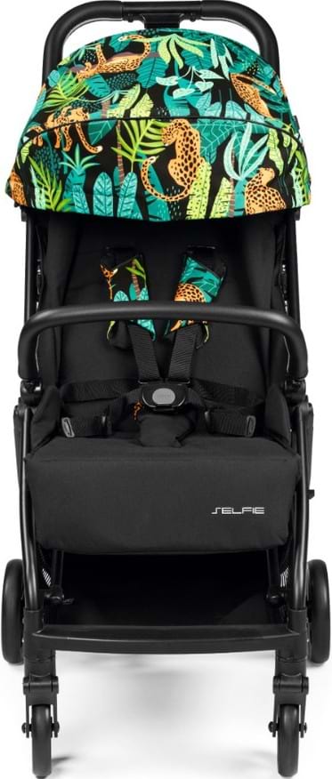 Фото - Коляска прогулянкова Peg-Perego Selfie Jaguars (чорна з тропічним малюнком)
