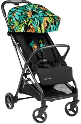 Фото - Коляска прогулянкова Peg-Perego Selfie Jaguars (чорна з тропічним малюнком) Фото - Коляска прогулянкова Peg-Perego Selfie Jaguars (чорна з тропічним малюнком)