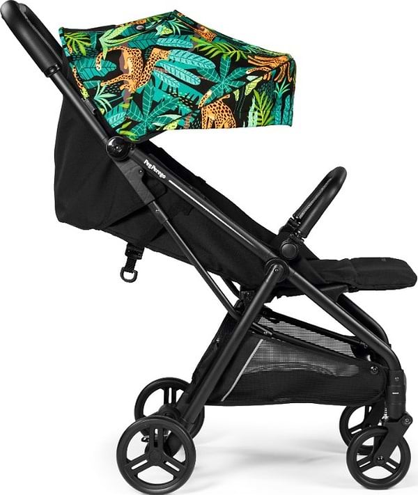 Фото - Коляска прогулянкова Peg-Perego Selfie Jaguars (чорна з тропічним малюнком)