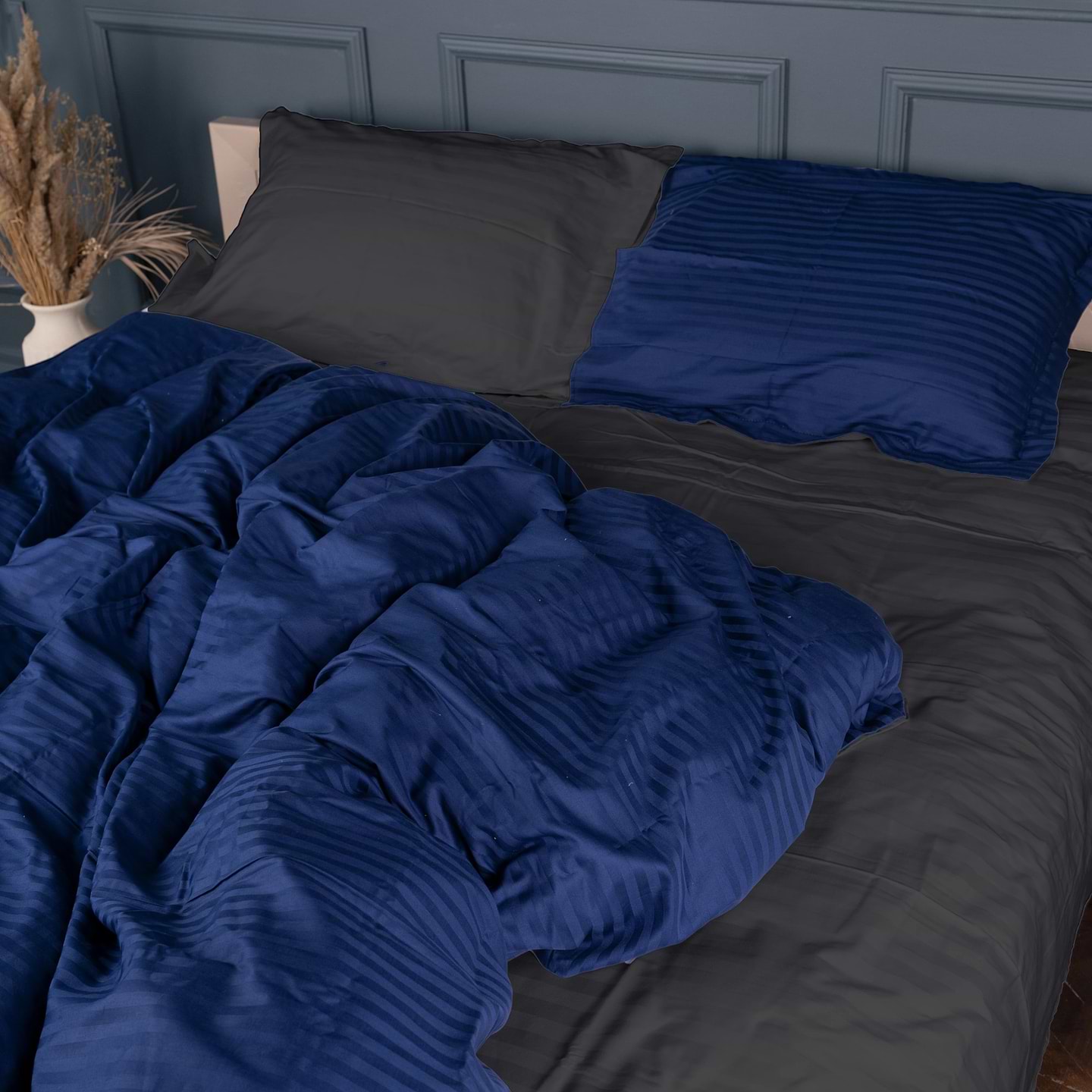 Комплект постельного белья детский MirSon Satin Stripe 30-0021 + 30-0017 Serikan 110х140 (2200005247587)