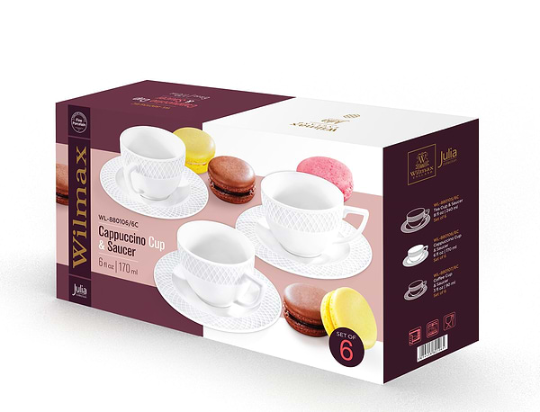 Фото - Набір чашок Wilmax Julia 12 пр. (WL-880106 / 6C)