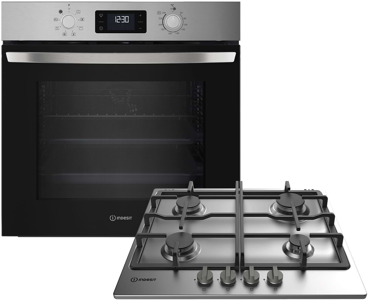 Духова шафа + варильна поверхня газова Indesit IO255HUX + THP641IX/I - Фото 1
