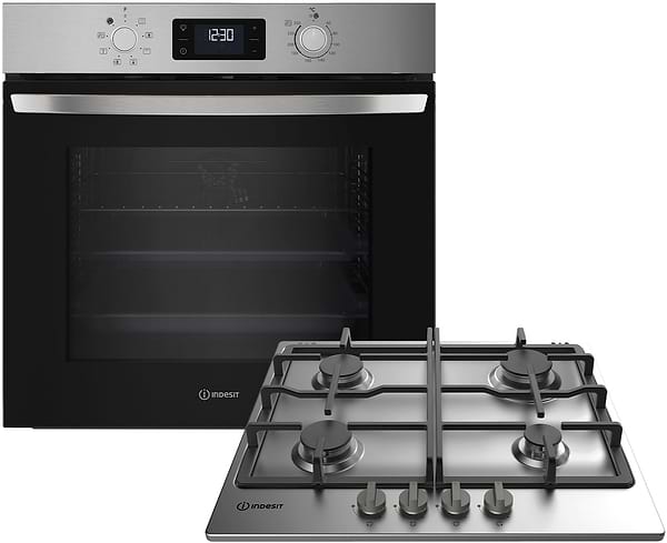 Фото - Духовой шкаф + варочная панель газовая Indesit IO255HUX + THP641IX/I